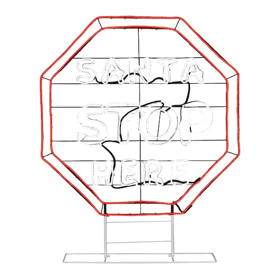 44'' Santa Stop Here LED Light Strip Sign
